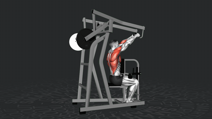 Тяга рычажного тренажера к груди