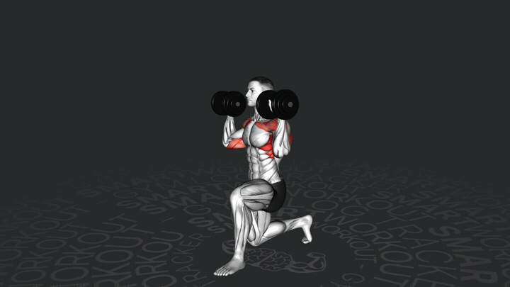 Half Kneeling Shoulder Dumbbell Press