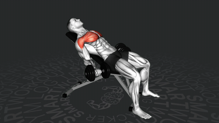 Aperturas inclinadas con mancuernas