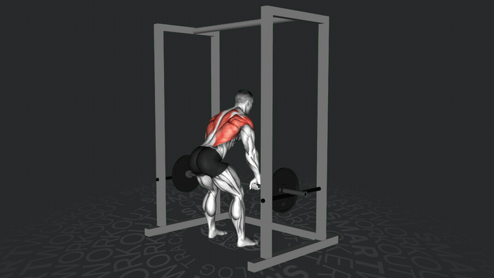 Тяга штанги в наклоне от пина