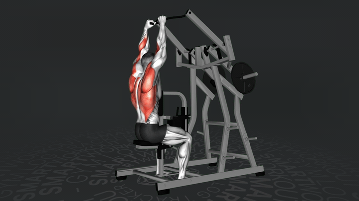 Тяга верхнего блока сидя