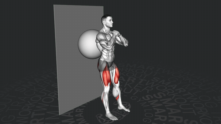 Squat al Muro con Palla di Stabilità