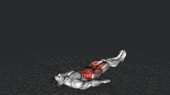 Подъем прямых ног лежа