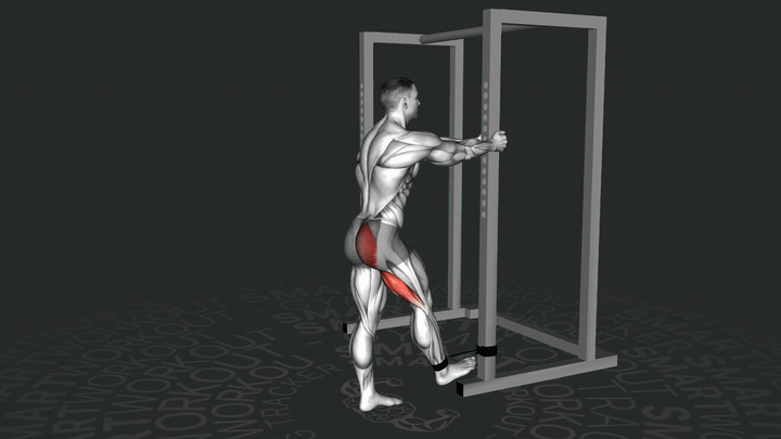 Calcio Gluteo in Equilibrio in Piedi con Fascia