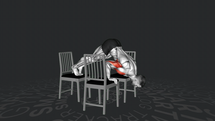 Pike Push-Up Between Chairs