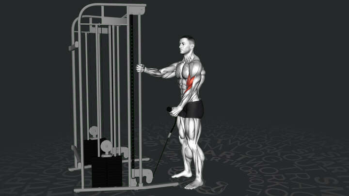 Сгибание руки на блоке хватом "молот"