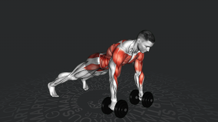 Rangée alternée en position de planche