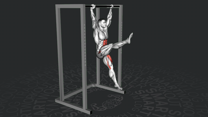 Подъемы ног в висе "ножницы"