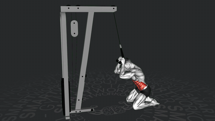 Скручивания на блоке в коленопреклоненном положении