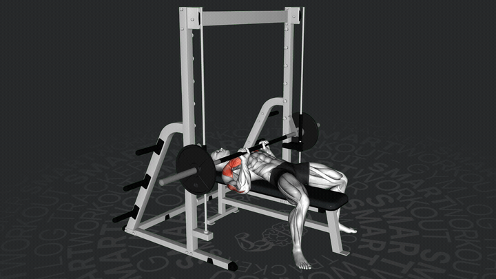 Enger Griff Smith-Maschinen Bankdrücken