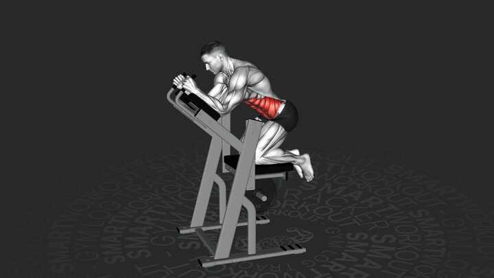 Подъём коленей на тренажёре для пресса