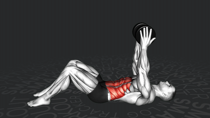 Скручивания с прямыми руками с отягощением