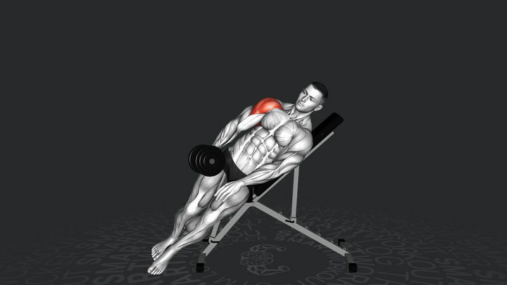 One-Arm Dumbbell Incline Lateral Raise