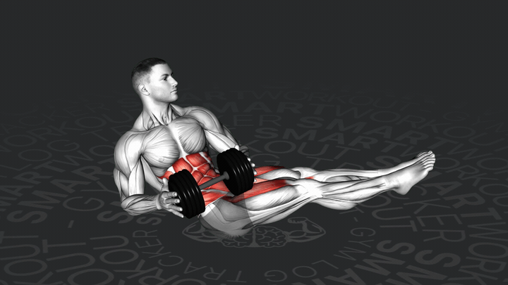 Русский твист с гантелями