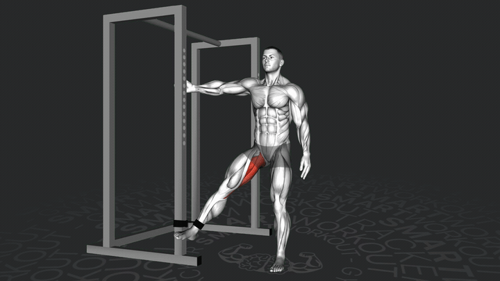 Adduzione dell'anca con fascia elastica