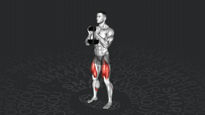 Przysiad Gobleta z hantlą