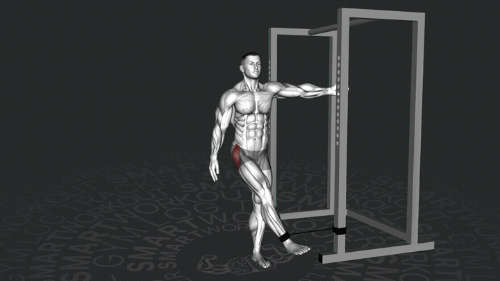 Abduzione dell'anca con fascia elastica