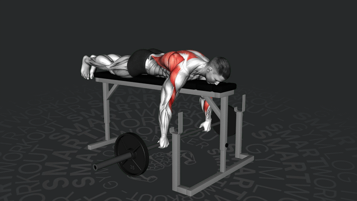 Тяга в наклоне на скамье