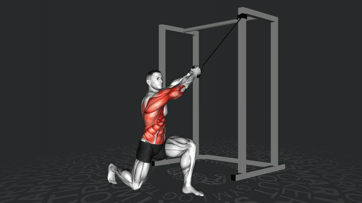 Рубка с резиновой лентой в полуприседе