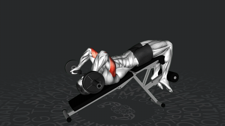 Negativ-Schrägbank Langhantel Trizepsdrücken