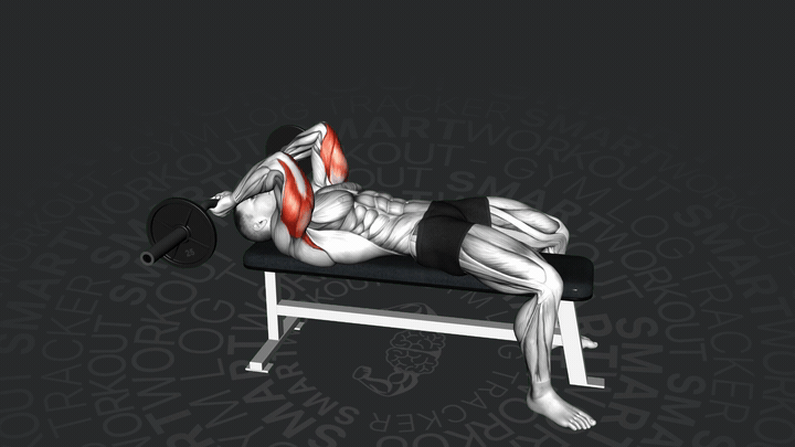 Liegende EZ-Stange Trizepsstreckung