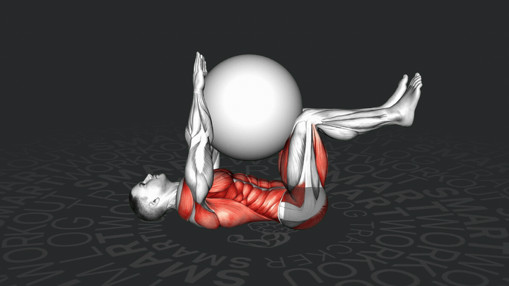 Упражнение "Мёртвый жук" с мячом