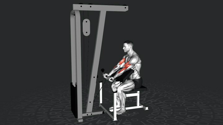 Сгибание рук на скамье Скотта с тросом