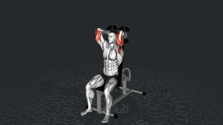 Kurzhantel sitzende Trizepsstreckung