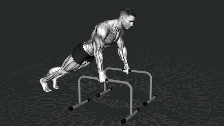 Flexión profunda en barras paralelas