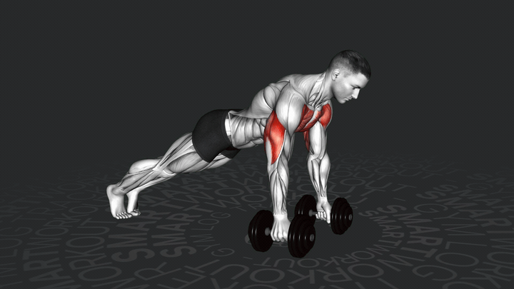 Flexión Profunda con Mancuernas