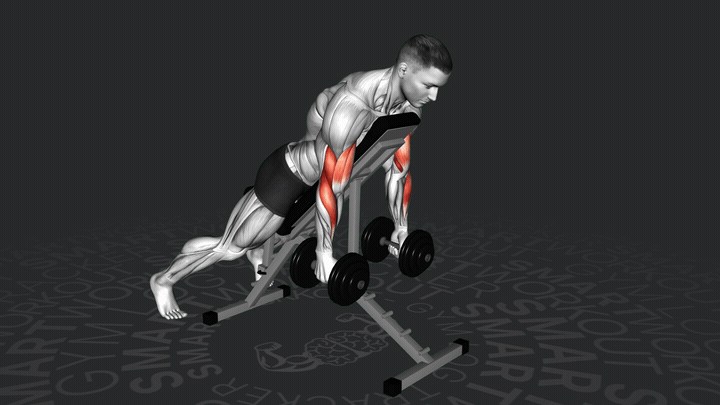 Молотковые сгибания рук в наклоне