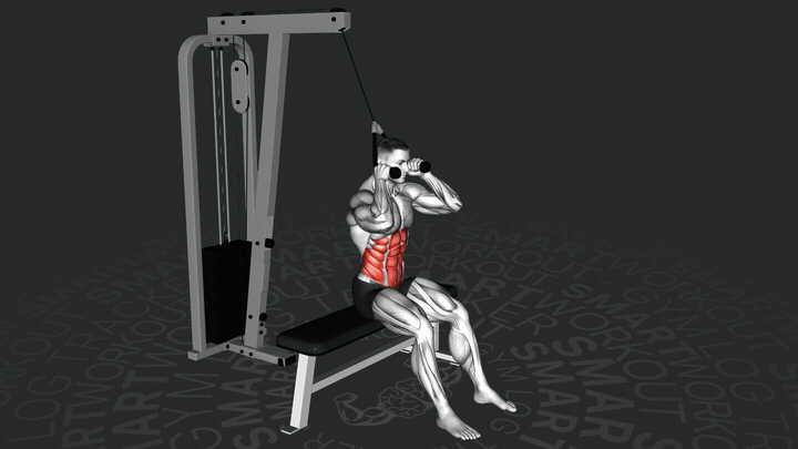 Скручивания на блоке сидя