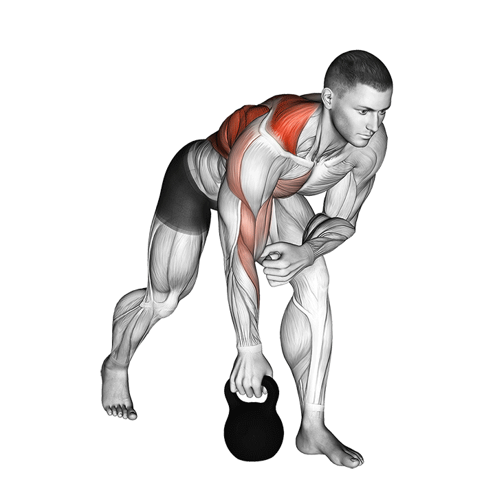 Rowing penché avec kettlebell