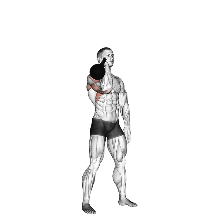 Wyciskanie kettlebell jednorącz