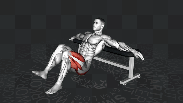 Spinta dell'anca su una gamba con manubrio