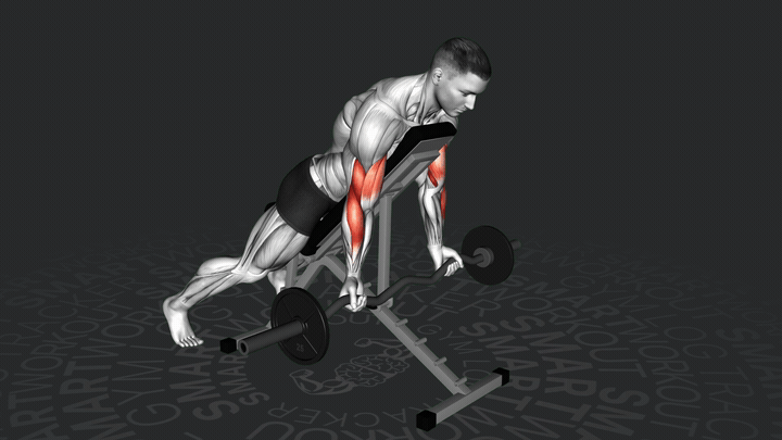 Сгибание рук с EZ-штангой на скамье "паука"