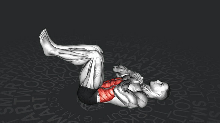 Скручивание с подтягиванием коленей