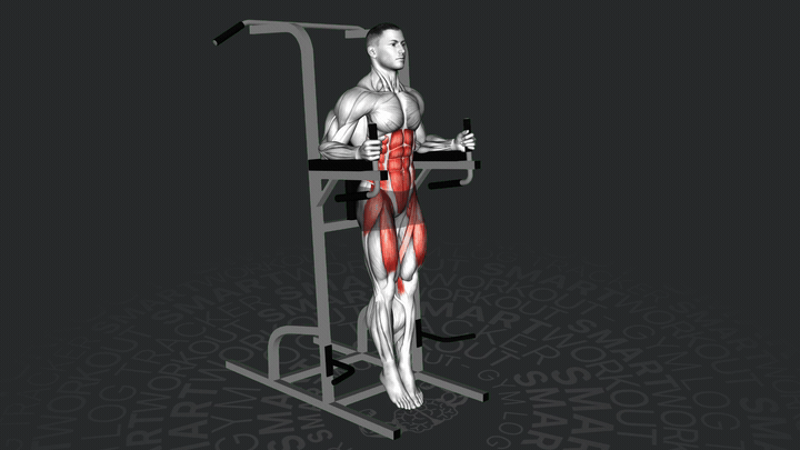 Подъемы прямых ног в капитанском кресле