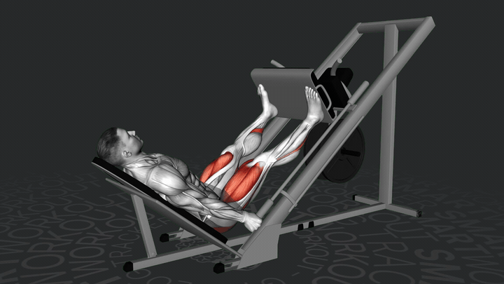 Pressa per le gambe a posizione larga