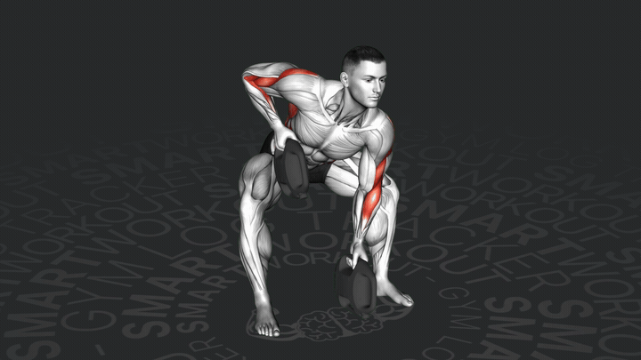 Тяга в наклоне с гантелями