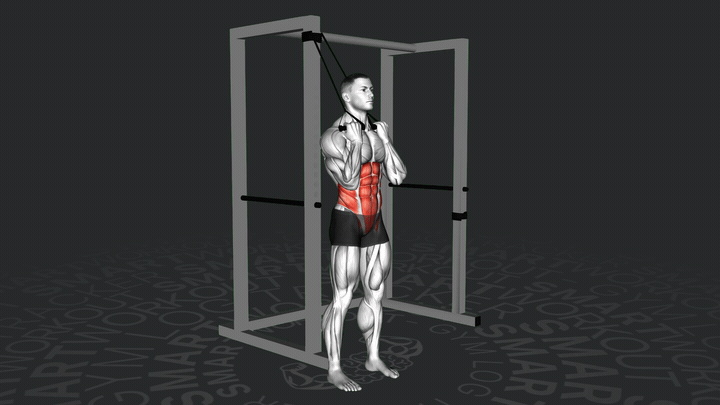 Скручивания стоя с резинкой