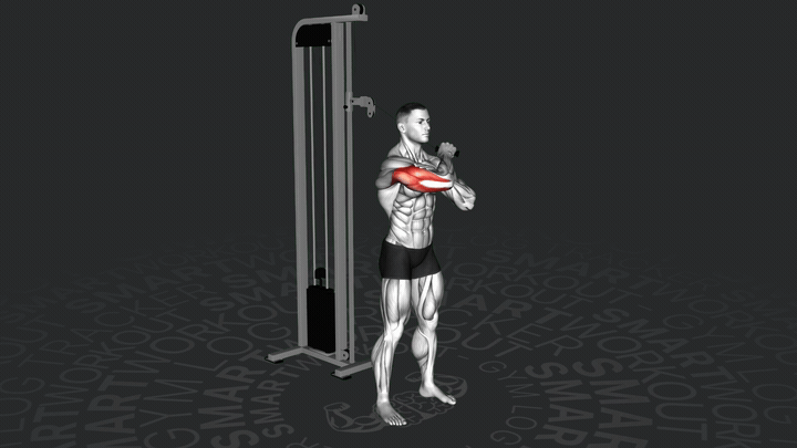 Einarmige Kabelüberkreuz-Trizepsstreckung