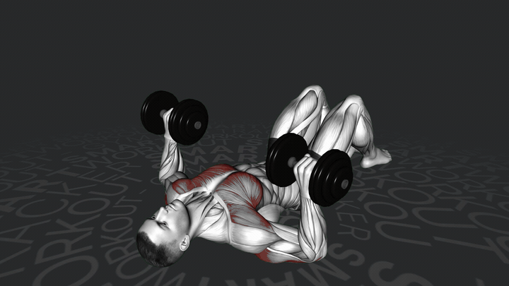 Press de mancuernas en el suelo