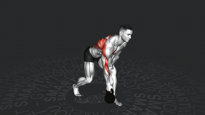 Тяга гири в наклоне