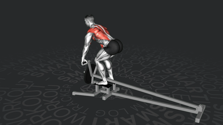 Тяга Т-грифа в наклоне