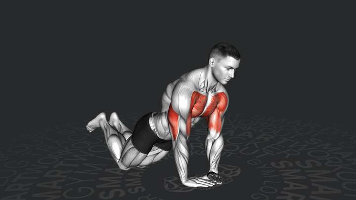 Knie-Diamant-Liegestütz