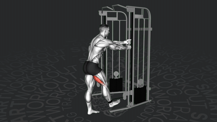 Curling delle gambe con cavo a una gamba