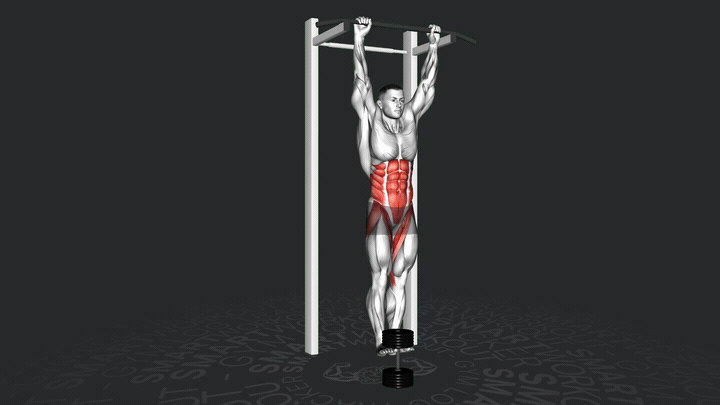 Подъем ног в висе с отягощением