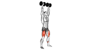 Squat avec haltères au-dessus de la tête