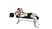 Extension des triceps allongé à la barre EZ